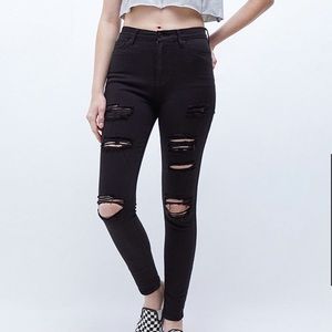 Stretchy Ripped Black Pacsun Jeggings